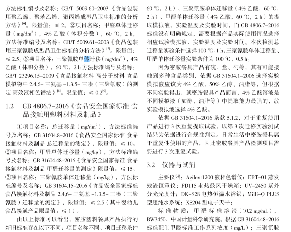 密胺塑料餐具迁移新标准(图3)